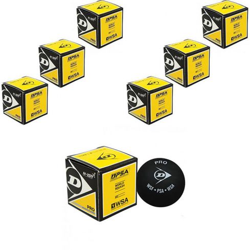 Dunlop Squashball (6x) Pro (doppelter gelber Punkt)