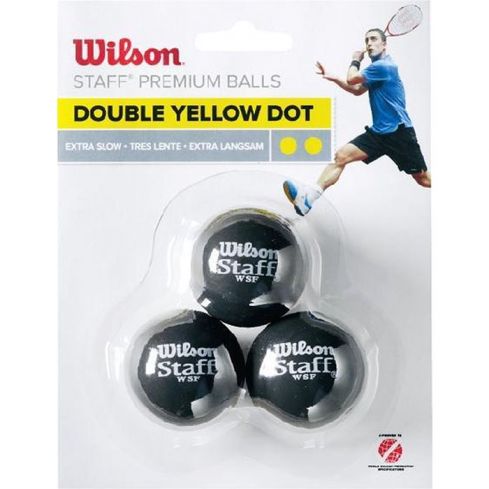 Wilson Squashball doppelter gelber Punkt (3x)